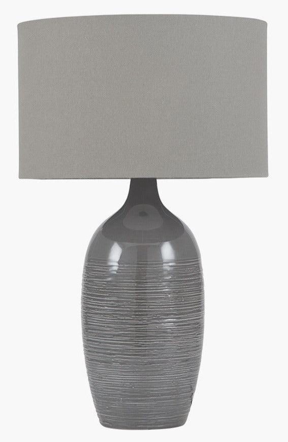 Abbie Etched Graphite Ceramic Table Lamp