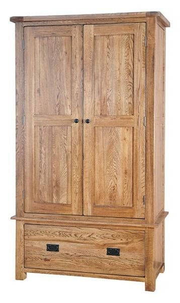 Deluxe Rustic Oak Gents Drawer Wardrobe with 1 Drawer