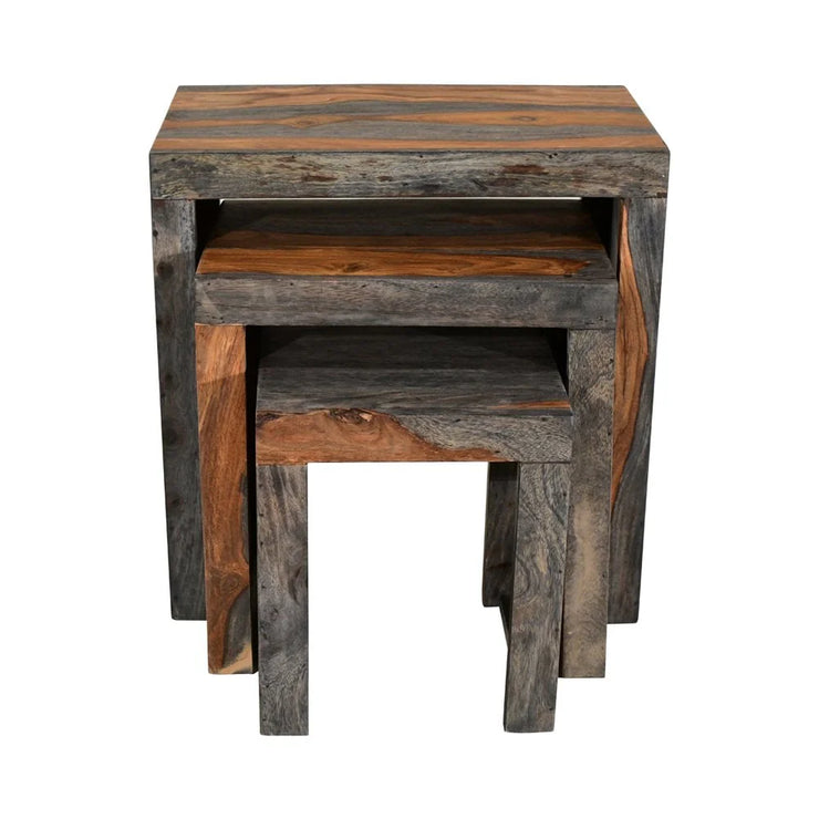 Goa 'Dark Tinted' Solid Sheesham - Nest of 3 Tables
