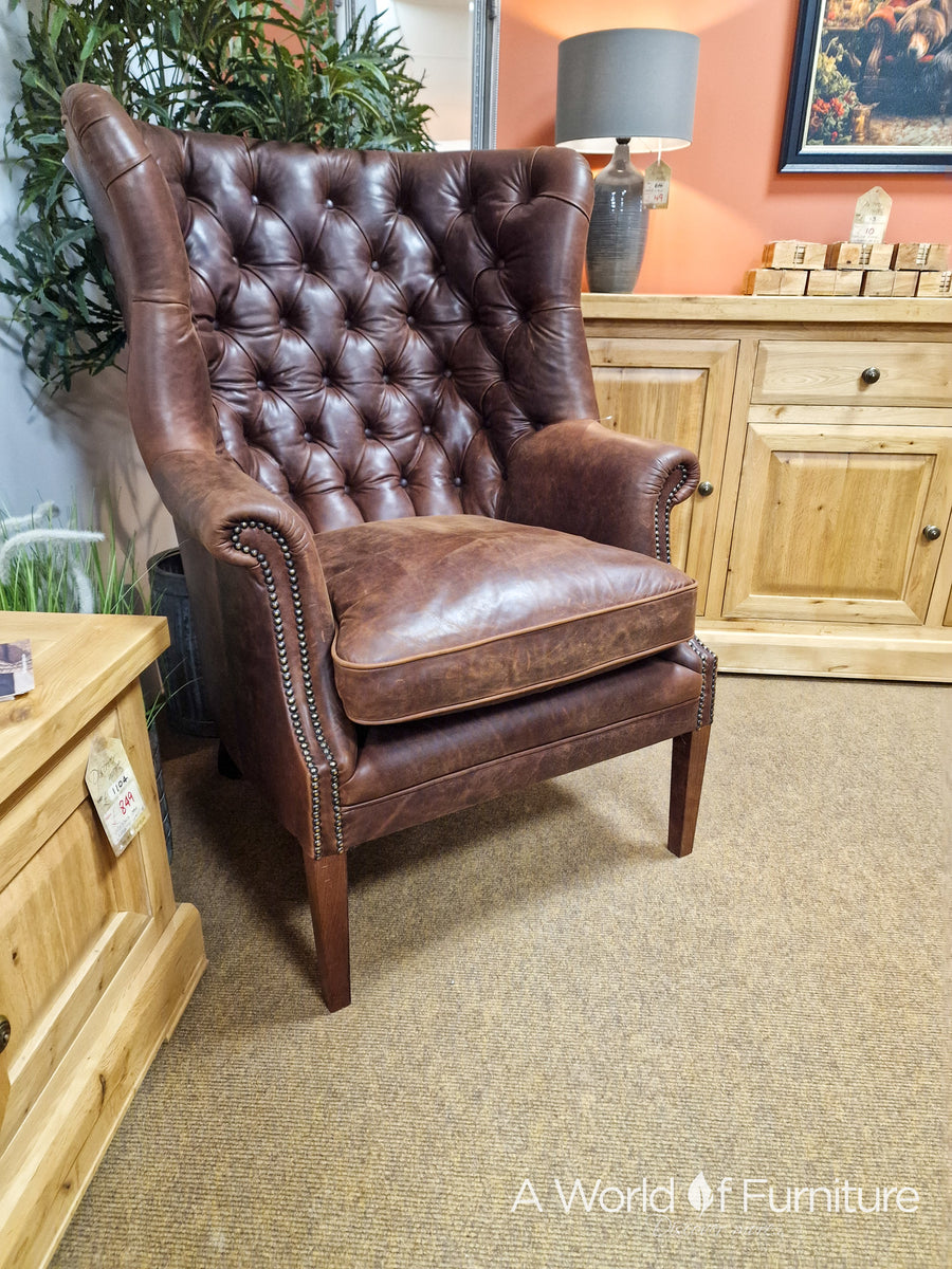 Clearance /  Ex - Display Tetrad Leather Mackenzie Wing Chair
