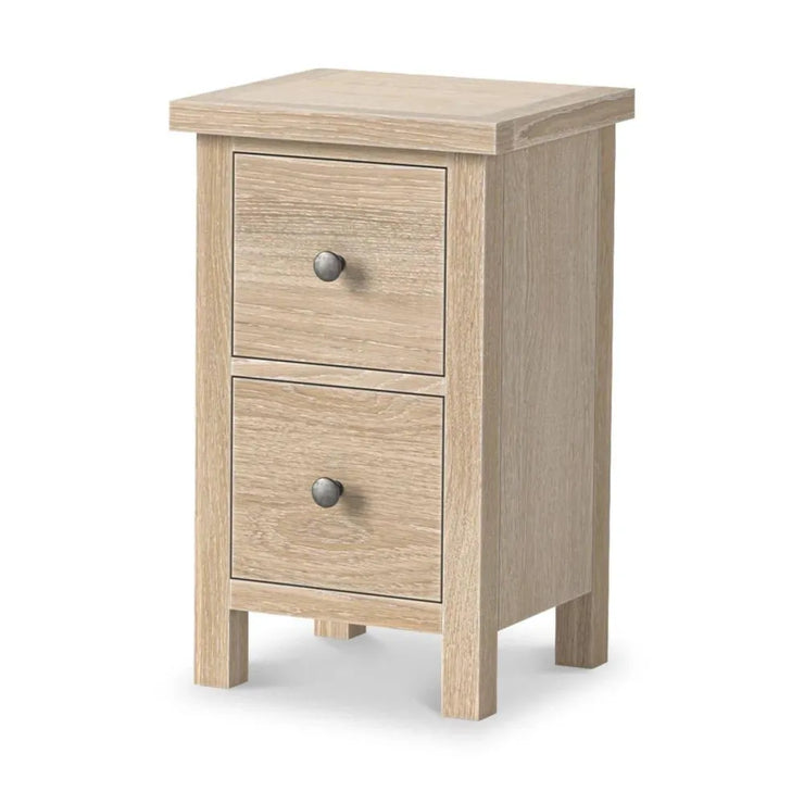 Country - Washed Oak - 2 Drawer Narrow Bedside