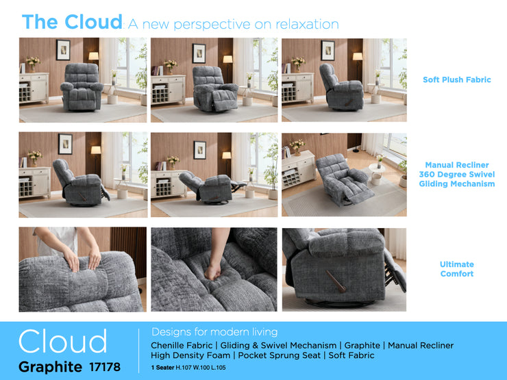 Cloud Swivel Rocking Recliner