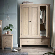 Country - Washed Oak - Triple Wardrobe