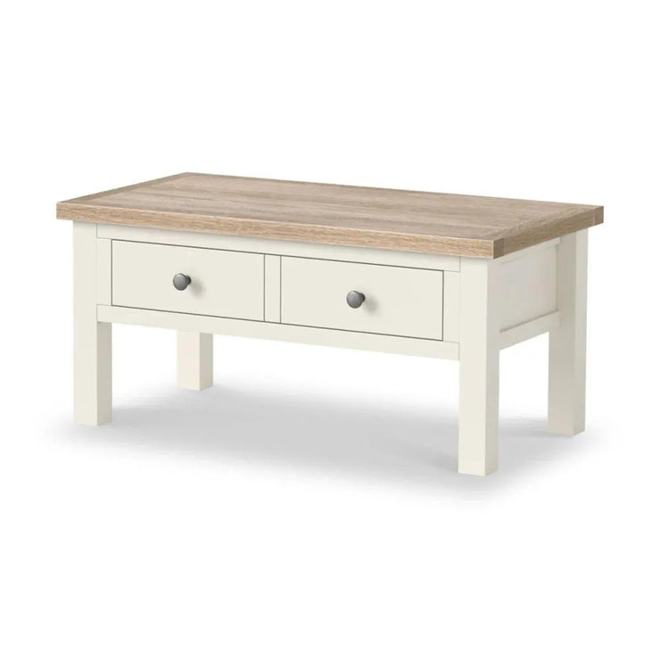 Country - White - Coffee Table With Drawer