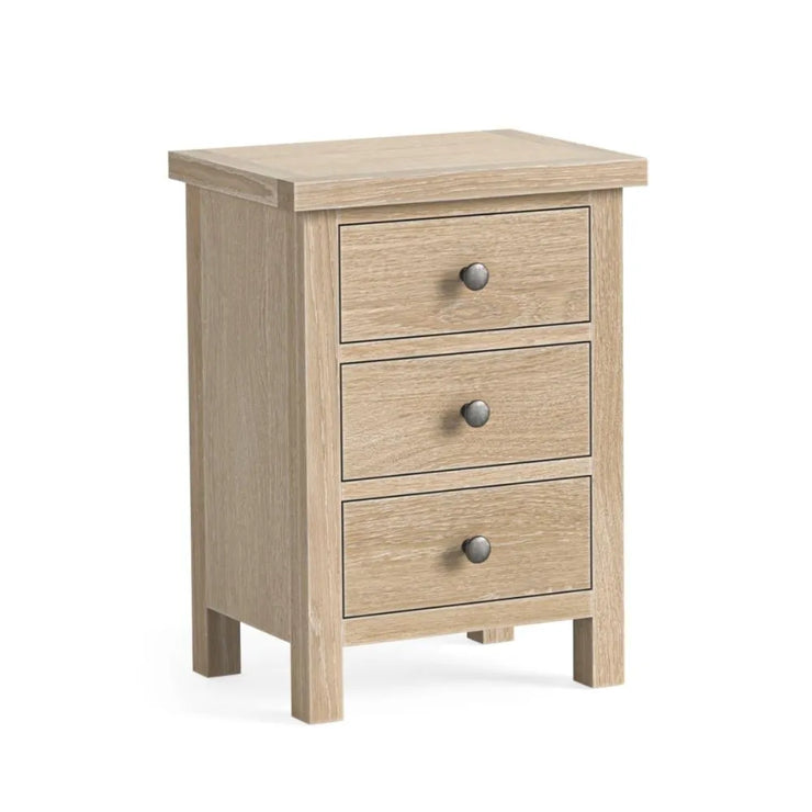 Country - Washed oak - 3 drawer bedside