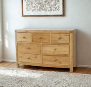 Vienna Oak Bow Fronted 3 Over 4 Chest of Drawers