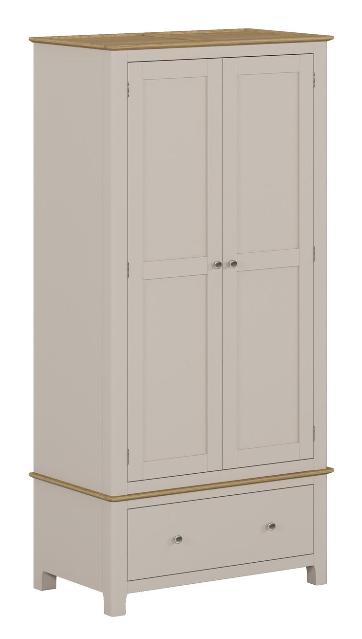 Appleton Putty Painted Double Wardrobe with Drawer