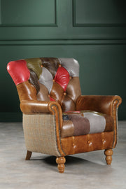 Alderley Occasional Chair in Leather Patchwork
