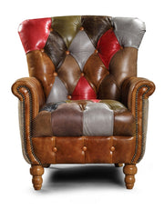 Alderley Occasional Chair in Leather Patchwork