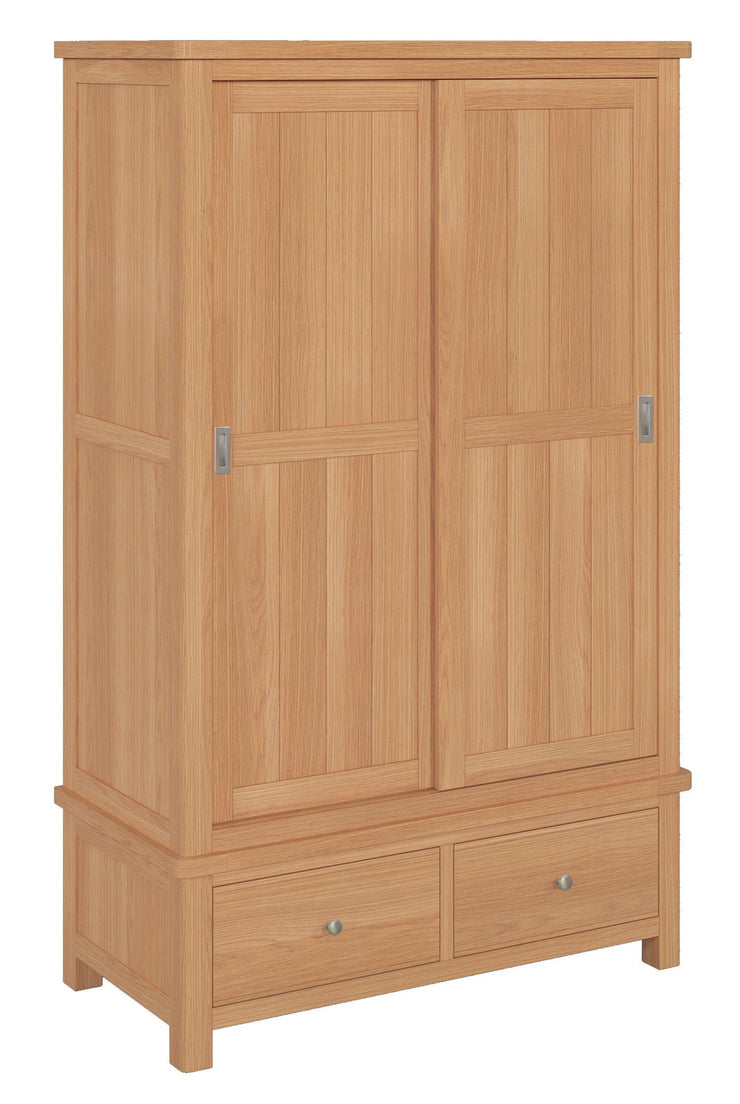 Camden Double Robe with 2 Sliding Doors & 2 Drawers - Oak – A World of ...