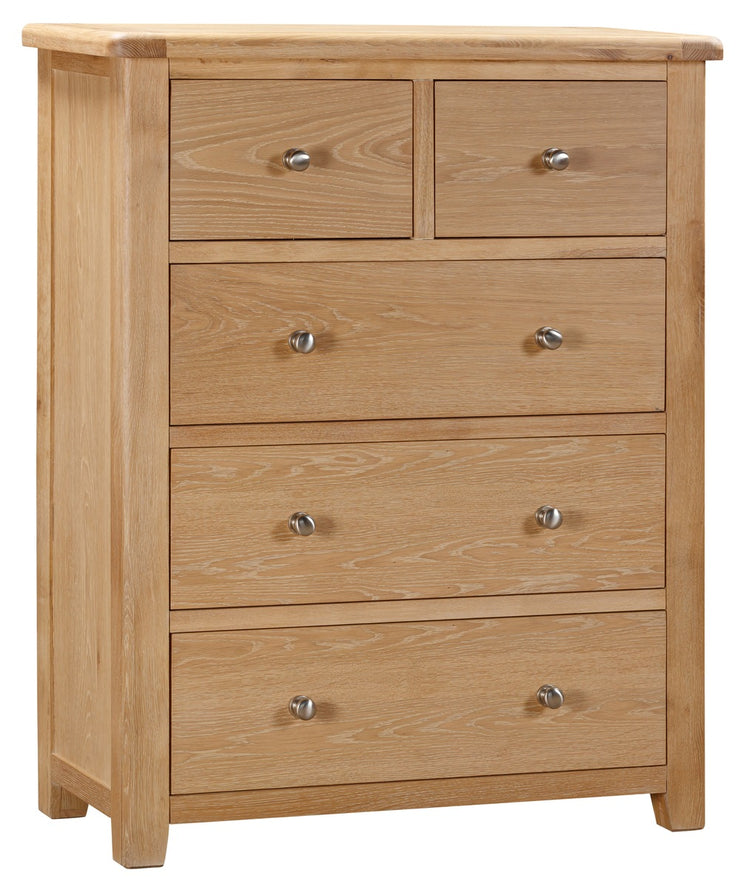 Charter Washed Oak 2 Over 3 Chest Of Drawers