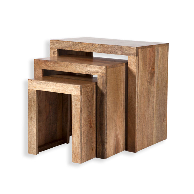 Cube 'Light' Mango - Nest of 3 Tables