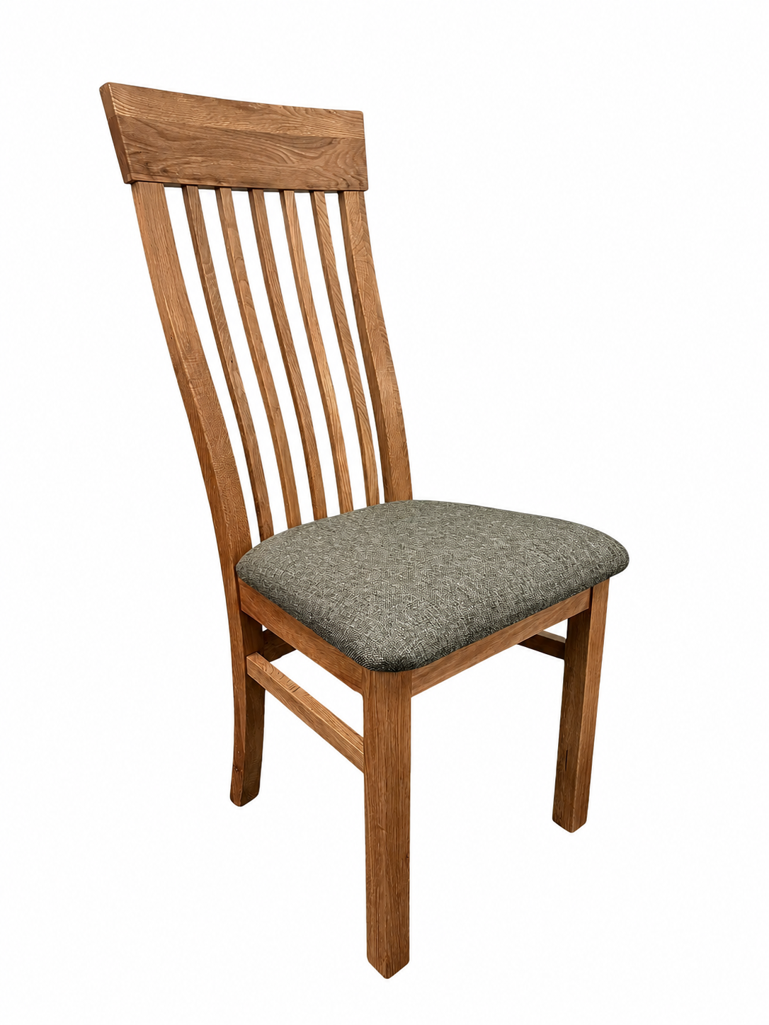 Rustic Multi Slat Dining Chair - Grey Linen