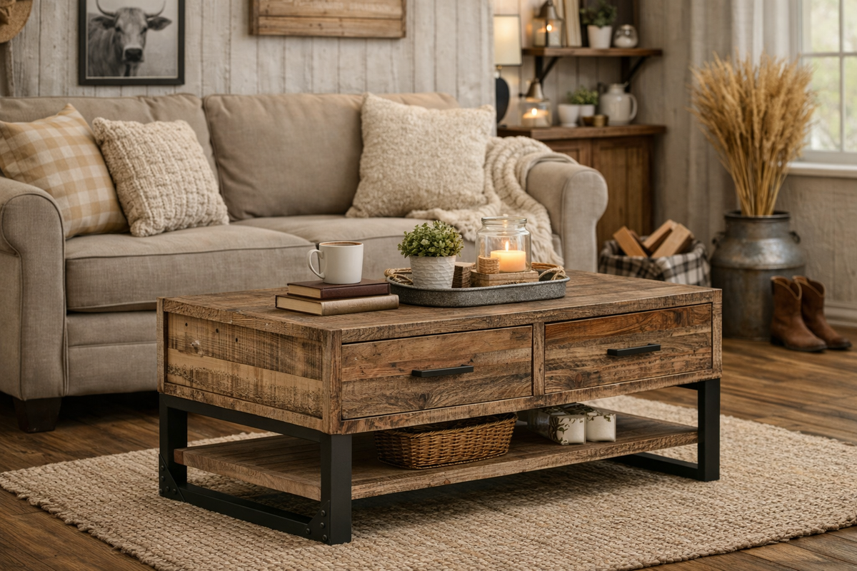Aruba 2 Drawer Coffee Table
