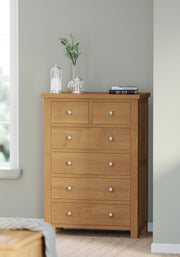 Dover Light Oak 2 Over 4 Chest Of Drawers