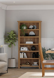 Dover Light Oak 6 Shelf Tall Bookcase