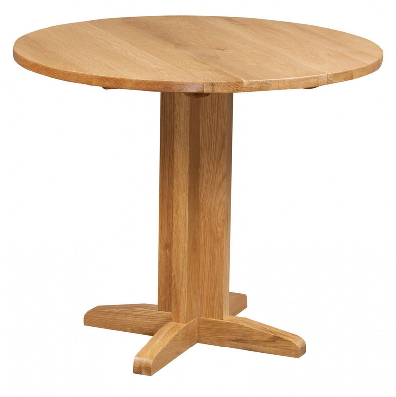 Dover Light Oak Round Drop Leaf Table