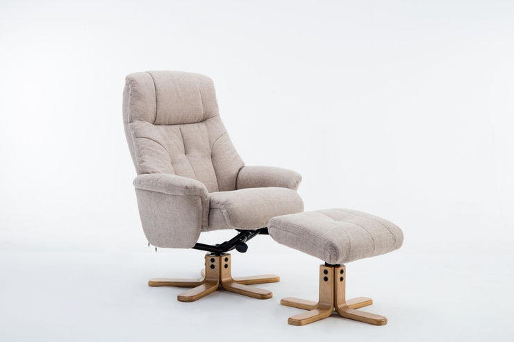 Durham Fabric Recliner with Footstool - Wheat