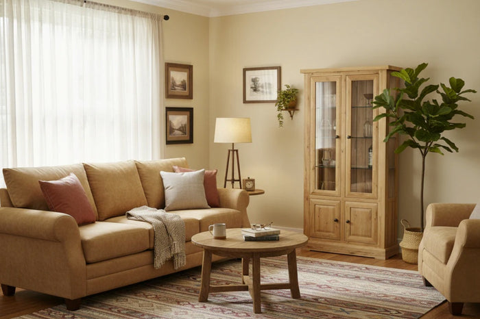 Wessex Oak 2 Door Glazed Display Cabinet