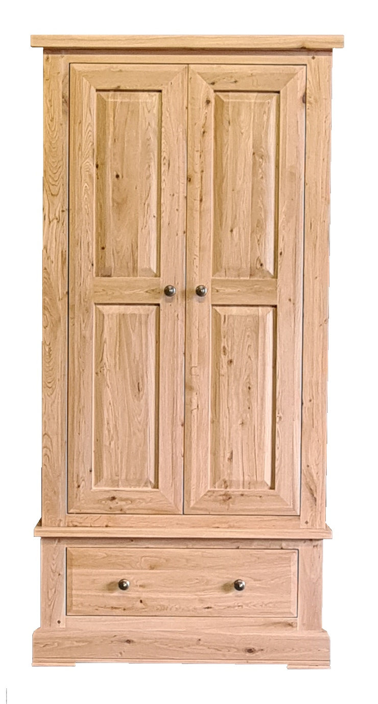 Wessex Oak Small Wardrobe with 1 Drawer