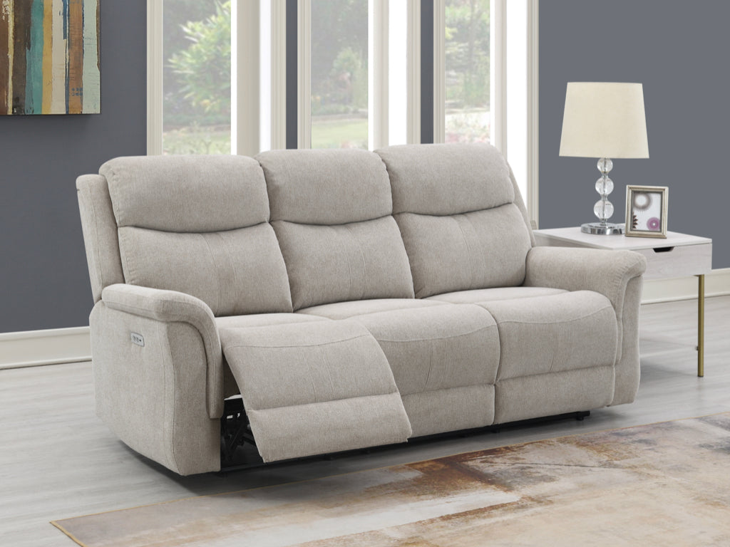 Farley 3 Seater Electric Recliner Sofa Beige A World of Furniture