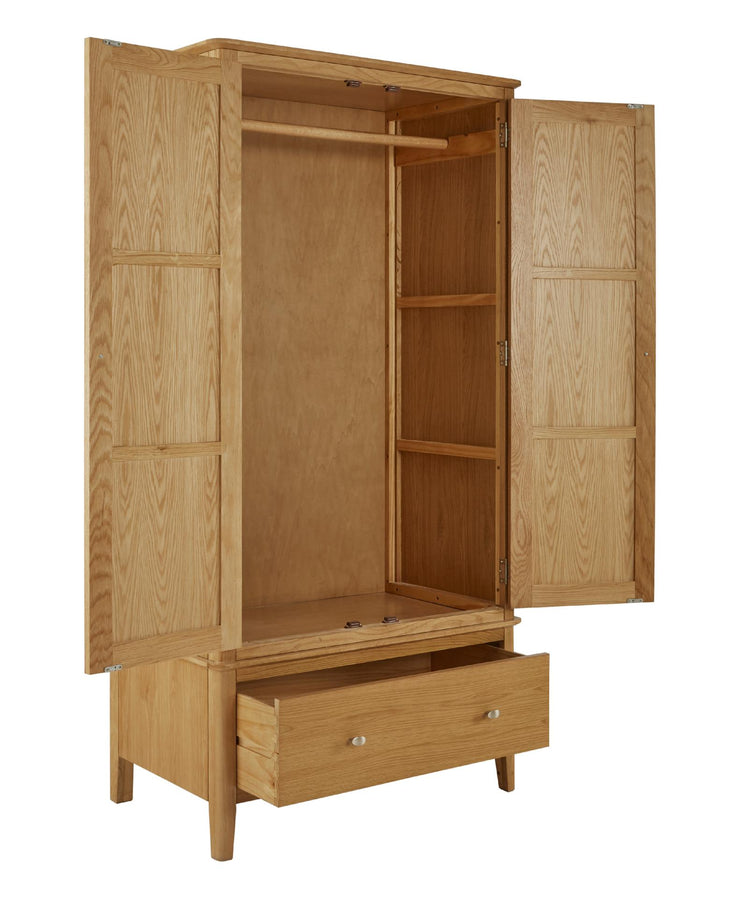 Boston Oak - Double Wardrobe