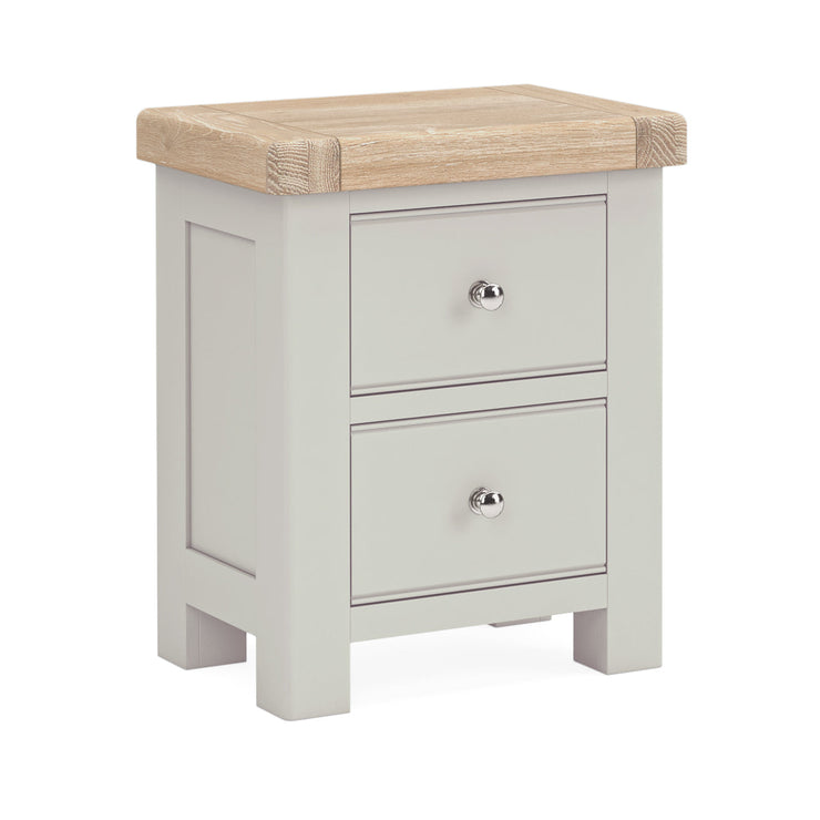 Chatsworth - Stone Grey 2 Drawer Bedside Table