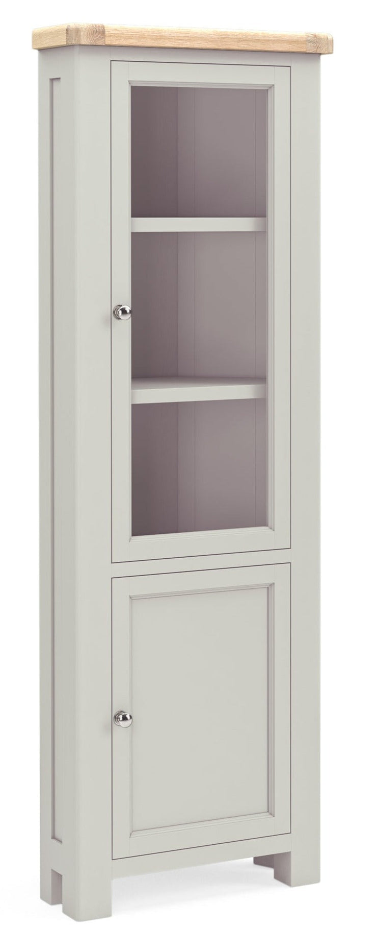 Chatsworth - Stone Grey Corner Display Cabinet