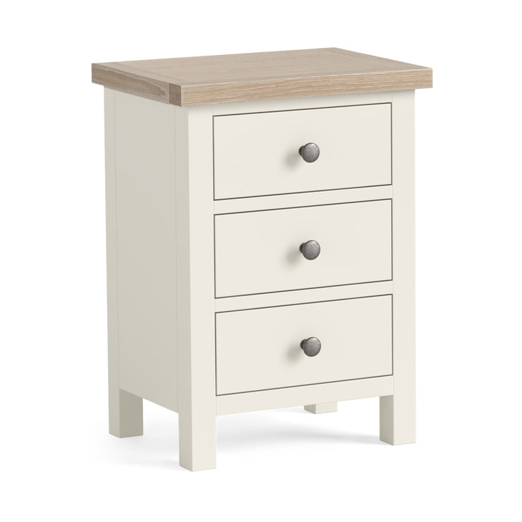Country - White - 3 drawer bedside