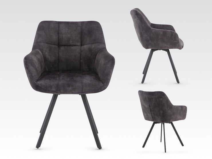 Jude 'Swivel' Dining Chair - Charcoal
