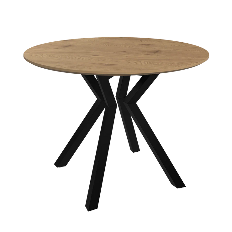 Torelli - Lorenzo 110cm Round Dining Table, Oak Effect