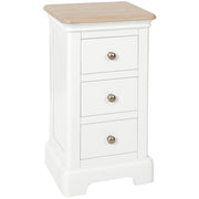 Lydford Painted Narrow 3 Drawer Bedside Cabinet