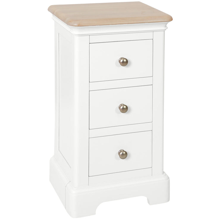 Lydford Painted Narrow 3 Drawer Bedside Cabinet