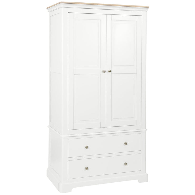 Lydford Painted 2 Drawer Gents Double Wardrobe