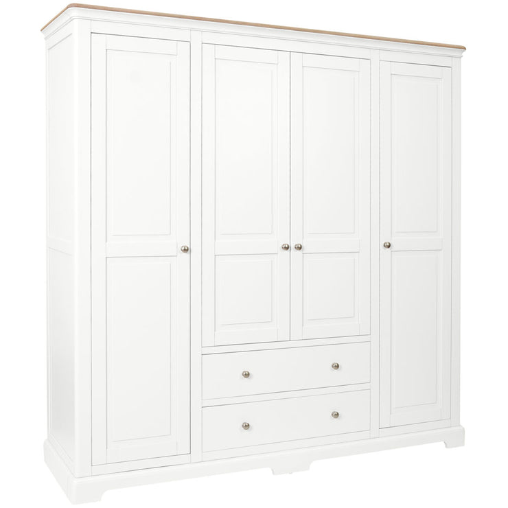 Lydford Painted Large Quad 4 Door Wardrobe with Drawers