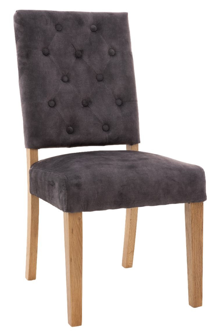 Lille Upholstered Dining Chair - Charcoal