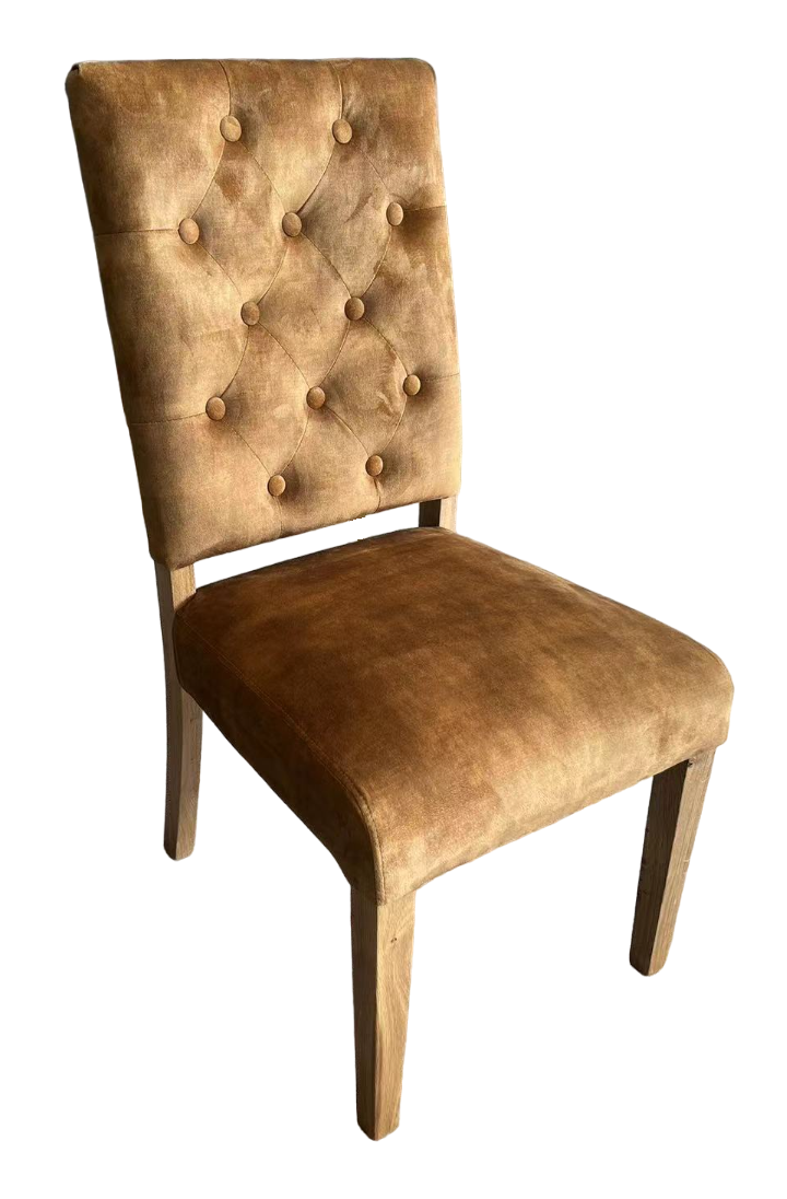 Lille Upholstered Dining Chair - Gold
