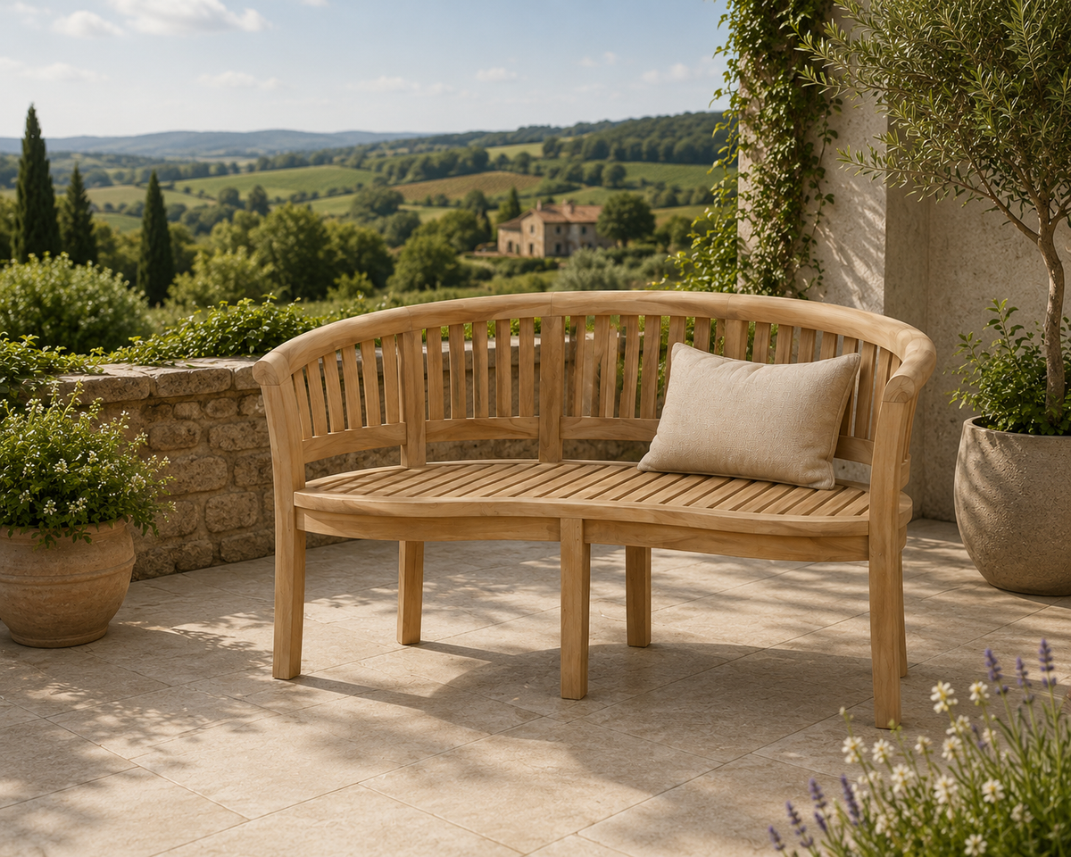 Teak Peanut Garden Bench
