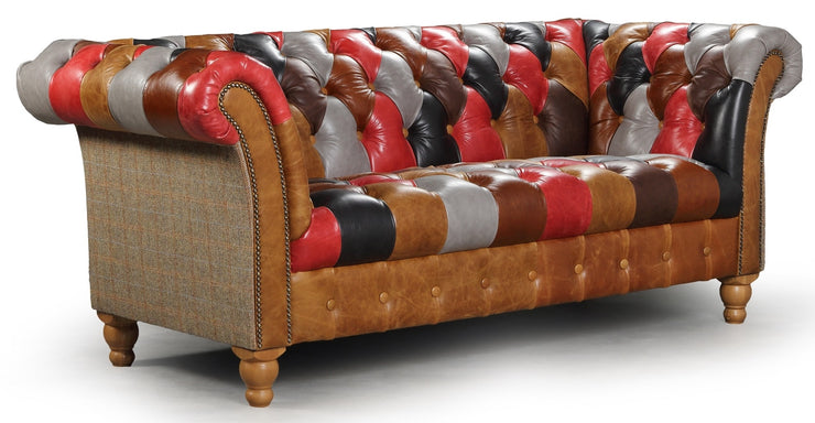 Presbury 2 seater Sofa In Leather Patchwork