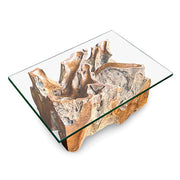 Root Lombok Coffee Table Rectangle with Glass Top
