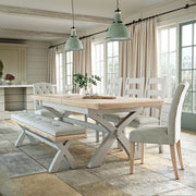 Chatsworth - Stone Grey Cross Leg Extending Dining Table