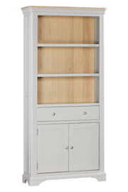 Savoy Dove Grey Tall Bookcase with Cupboard & Drawer