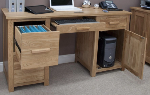 Oxford Oak - Large Computer Desk