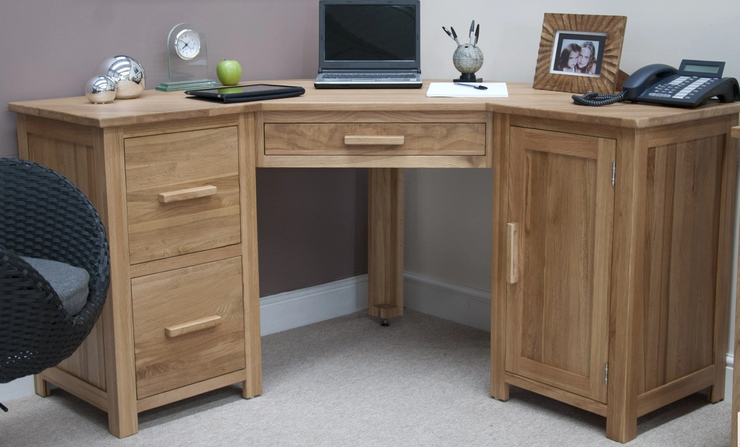 Oxford Oak - Corner Computer Desk
