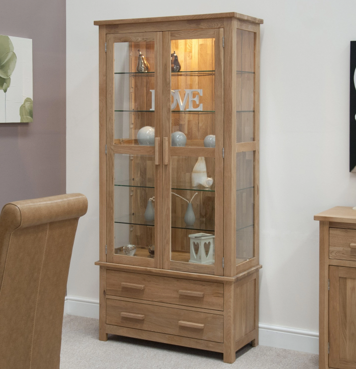 Oxford Oak - Glazed Display Cabinet