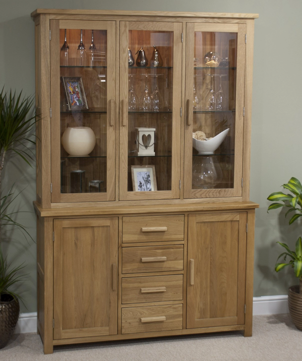 Oxford Oak - Large Sideboard (Glazed Top Only)