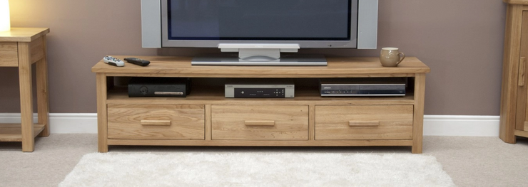 Oxford Oak - Wide Plasma TV Unit