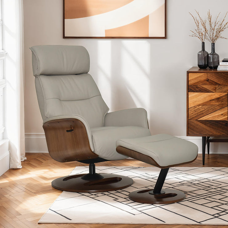 Riga Swivel Recliner - Taupe
