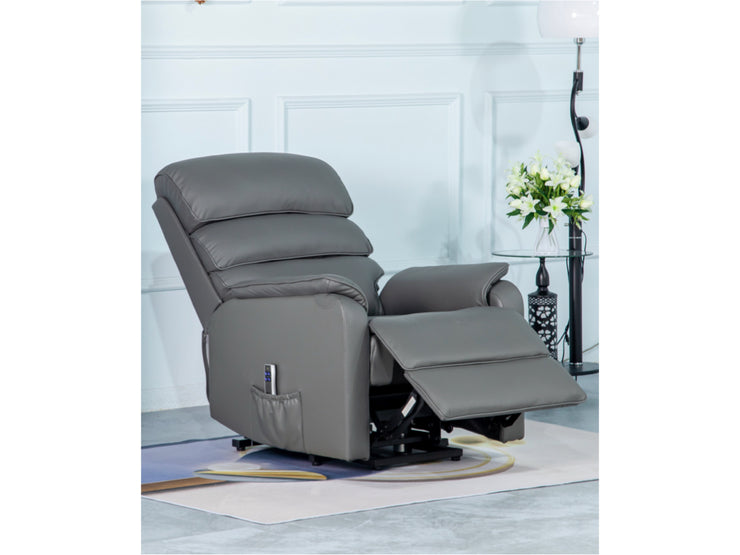 Westbury Grey Leather Riser Recliner Chair