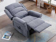 Regent Steel Blue Fabric Lift and Rise Electric Recliner Armchair - (Dual Motor)